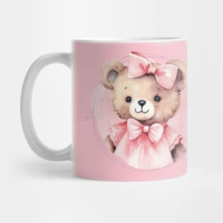 Cute Teddy Bear Baby Girl With A Pink Bowtie Mug